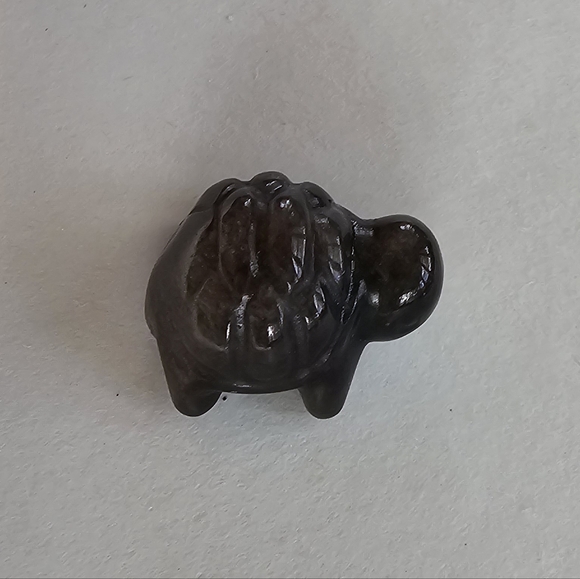 🐢 Golden Obsidian Carved Tortoise - Picture 3 of 8